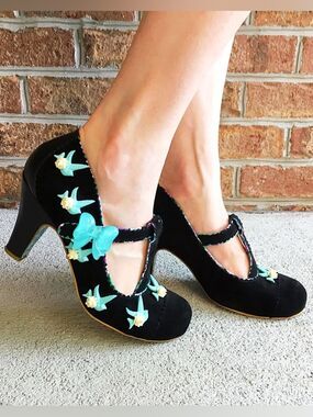 Irregular Choice “Fresh Cut Grass” Mary Jane Retro Heels